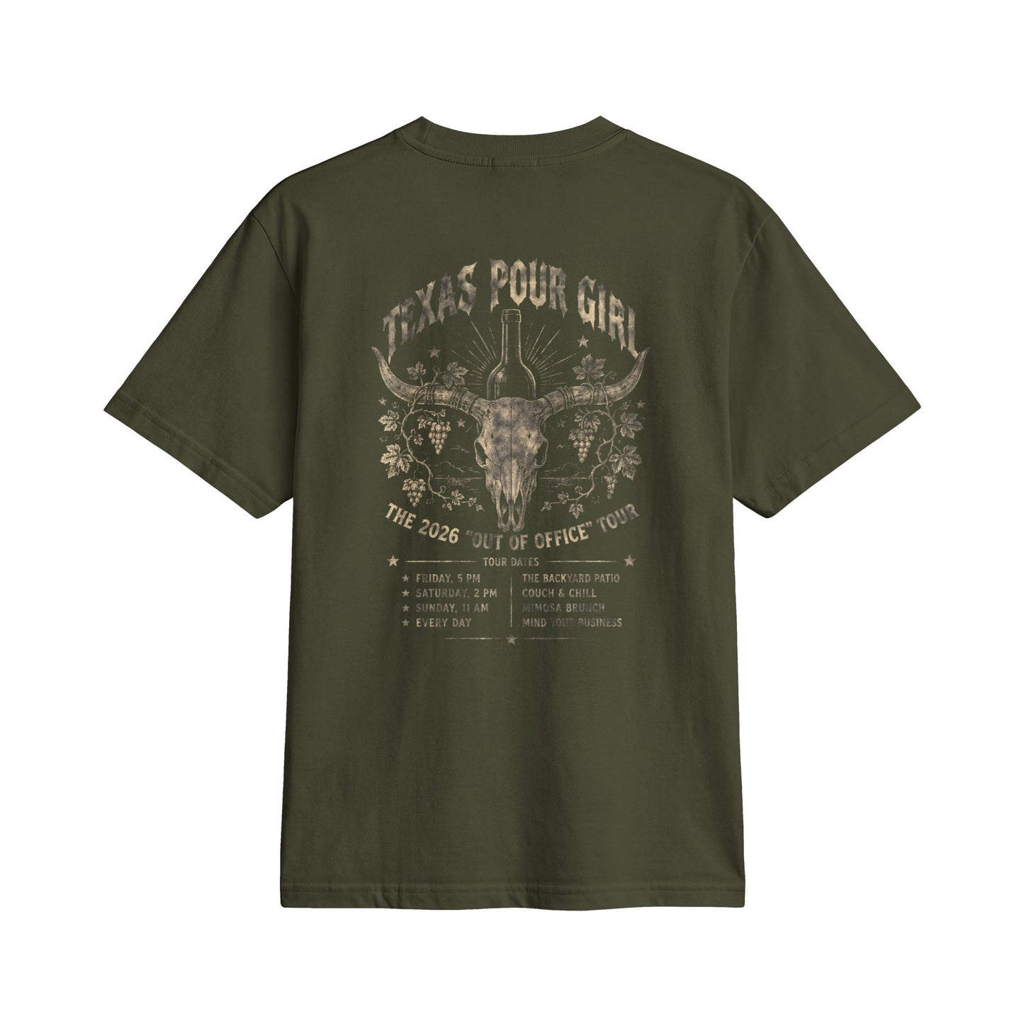 Western Skull Tee — “Texas Pour Girl” Vintage Cowgirl T-Shirt