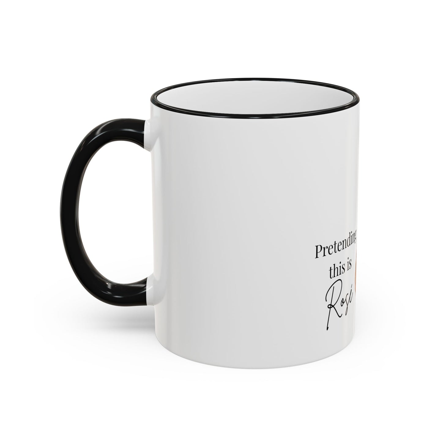 Cowgirl Coffee Mug – “Pretending this is Rosé” Accent Rim & Handle Ceramic Mug