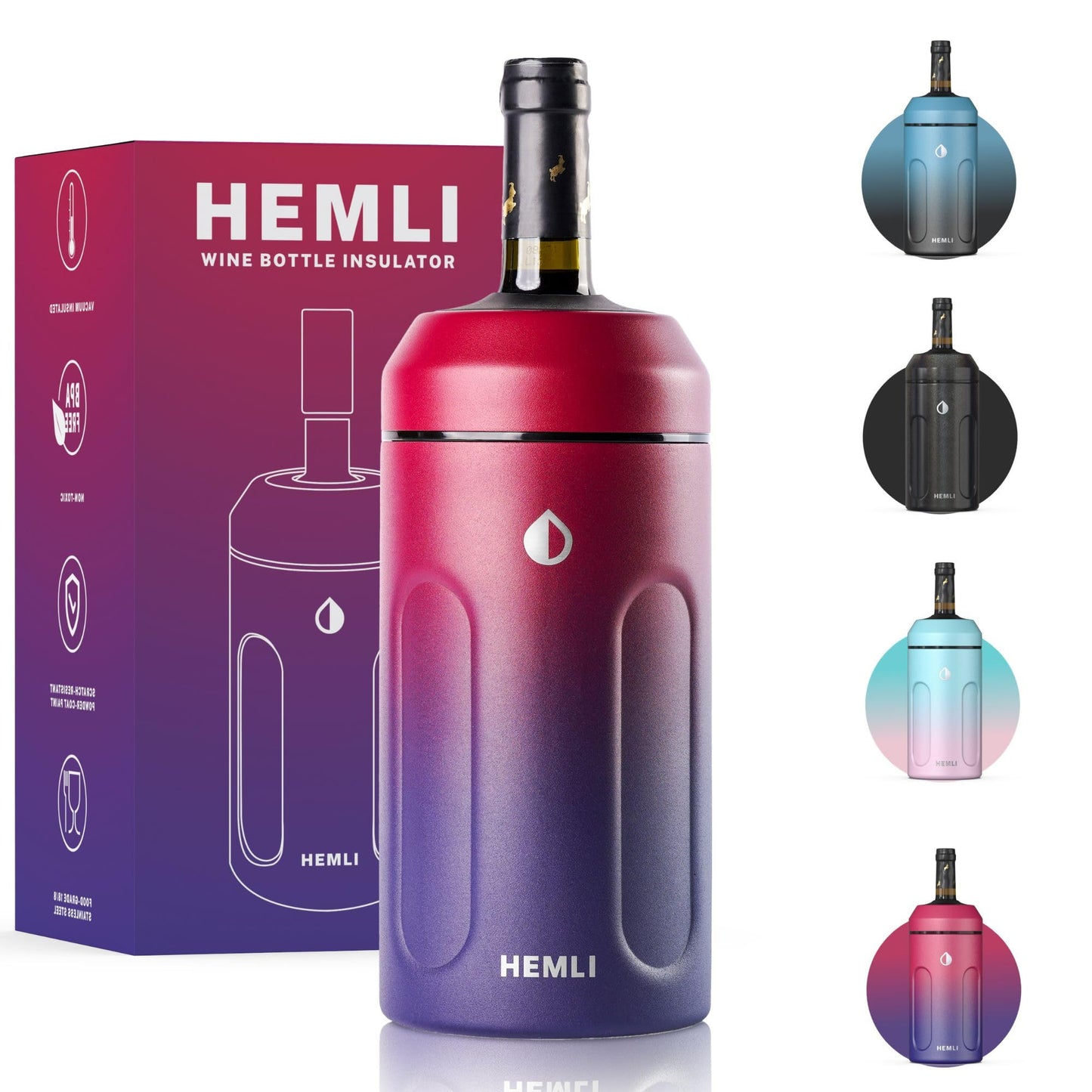 Wine Bottle Chiller Sleeve | Insulated Wine Cooler | Hill Country Wine Gift for Her