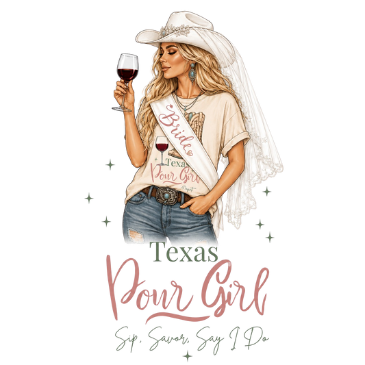 Texas Pour Girl Blonde Bride Tee | Sip. Savor. Say I Do. | Western Bachelorette Shirt