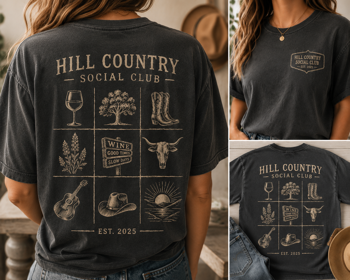 Hill Country Social Club Tee | Vintage Texas Ranch Graphic T-Shirt