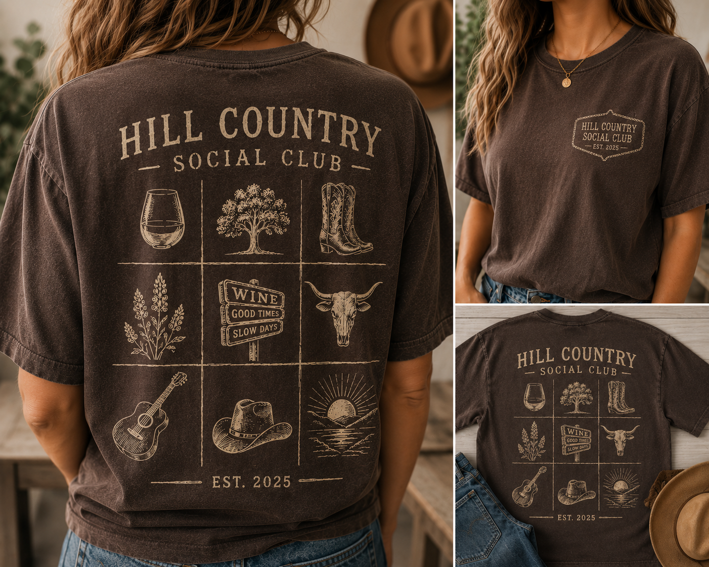 Hill Country Social Club Tee | Vintage Texas Ranch Graphic T-Shirt
