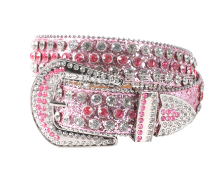 Crystal-studded cowgirl belt designed to add bold Western sparkle and effortless style to any outfit.