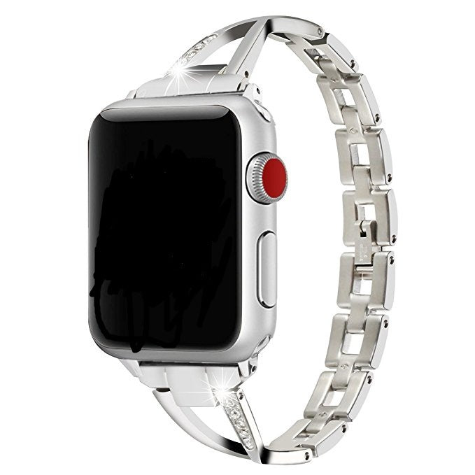 Chic X-link metal Apple Watch band that turns your everyday watch into a statement accessory.