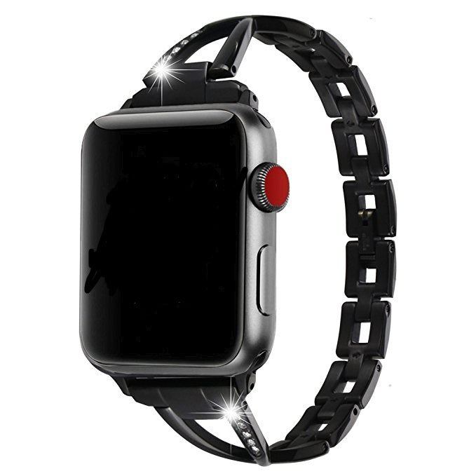 Chic X-link metal Apple Watch band that turns your everyday watch into a statement accessory.