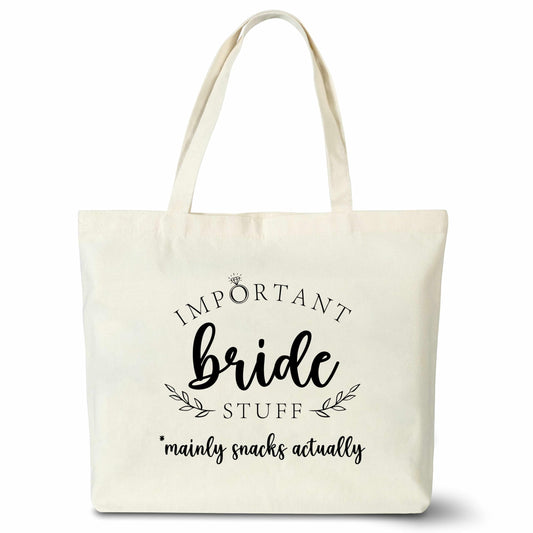 Bridal Canvas Tote – Stylish Everyday Bag for the Bride (13.8" x 16.5")