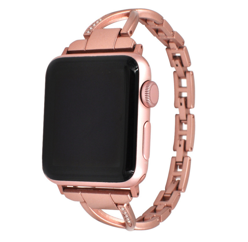 Chic X-link metal Apple Watch band that turns your everyday watch into a statement accessory.