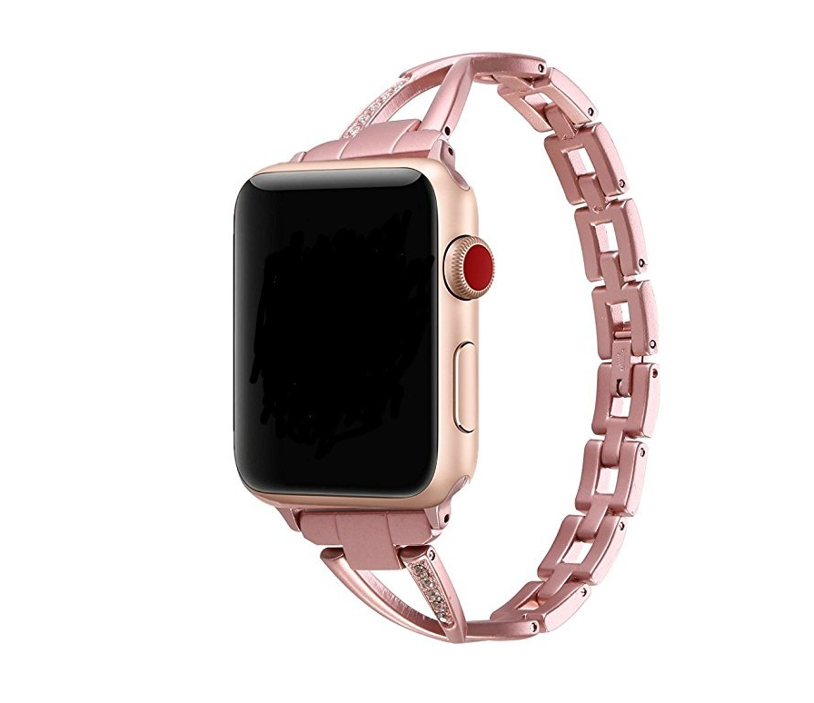 Chic X-link metal Apple Watch band that turns your everyday watch into a statement accessory.